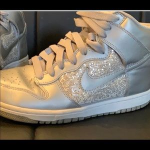Size 9 Silver and Sequins Nike